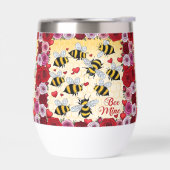 Bee Mine Floral Love Lijst Stemless Wine Tumbler (Links)