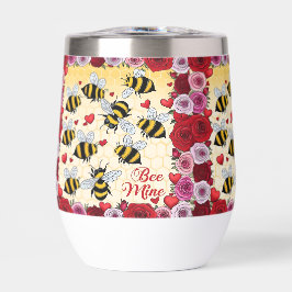Bee Mine Floral Love Lijst Stemless Wine Tumbler