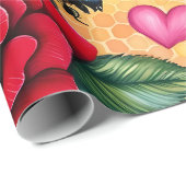 Bee Mine Golden Honey Love Cadeaupapier (Rol Hoek)