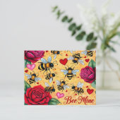Bee Mine Golden Honey Love Feestdagenkaart (Staand voorkant)