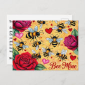 Bee Mine Golden Honey Love Feestdagenkaart (Voorkant / Achterkant)