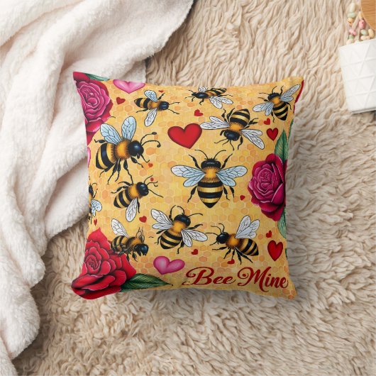 Bee Mine Golden Honey Love Kussen (Deken)