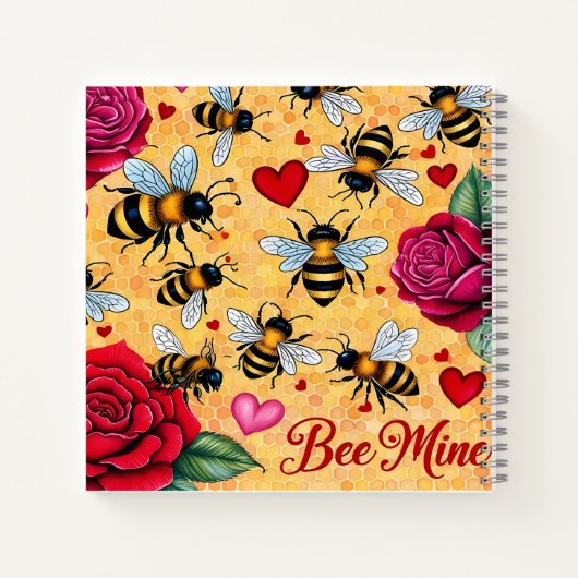 Bee Mine Golden Honey Love Notitieboek (Achterkant)