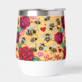 Bee Mine Golden Honey Love Stemless Wine Tumbler (Links)