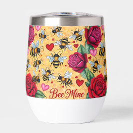 Bee Mine Golden Honey Love Stemless Wine Tumbler