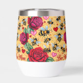 Bee Mine Golden Honey Love Stemless Wine Tumbler (Achterkant)