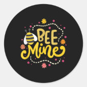 Bee Mine - Happy Valentines Day Quotes Ronde Sticker (Voorkant)