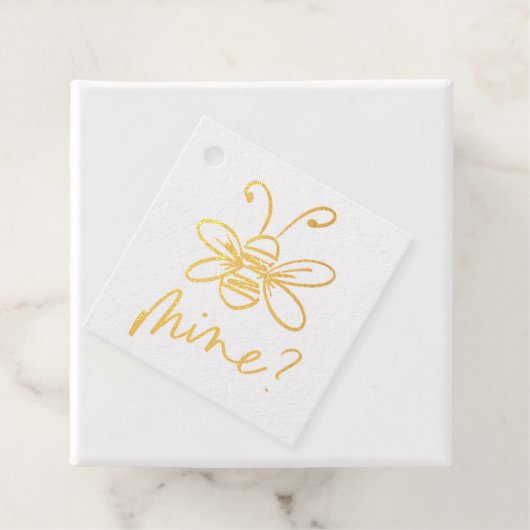 Bee Mine Illustration Valentijnsdag Bedankjes Labels (Met doos)