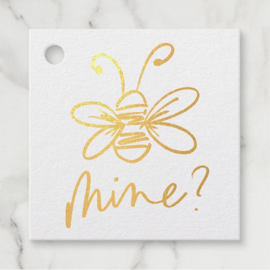 Bee Mine Illustration Valentijnsdag Bedankjes Labels (Voorkant)