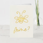 Bee Mine Illustration Valentijnsdag Folie Wenskaart (Voorkant)