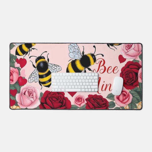 Bee Mine Love Buzz Design Bureaumat (Keyboard & Muis)