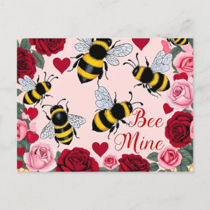 Bee Mine Love Buzz Design Feestdagenkaart