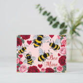 Bee Mine Love Buzz Design Feestdagenkaart (Staand voorkant)