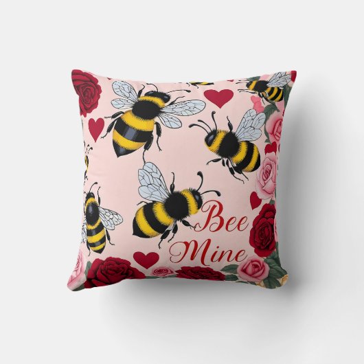 Bee Mine Love Buzz Design Kussen (Achterkant)