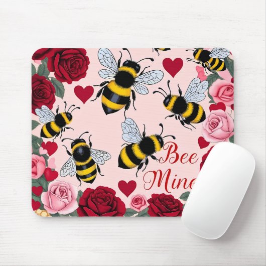 Bee Mine Love Buzz Design Muismat (Met muis)