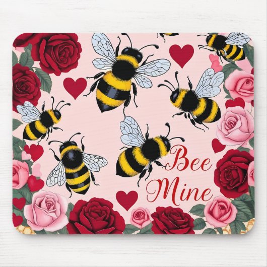 Bee Mine Love Buzz Design Muismat (Voorkant)
