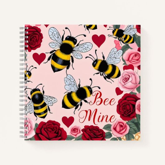 Bee Mine Love Buzz Design Spiral Notitieboek (Voorkant)