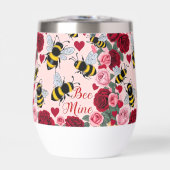 Bee Mine Love Buzz Design Stemless Wine Tumbler (Voorkant)