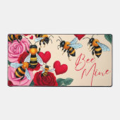 Bee Mine Romantisch Bloemen Ontwerp Bureaumat (Voorkant)