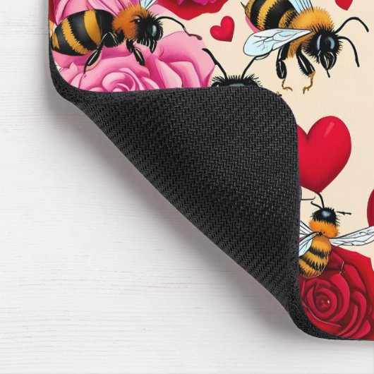 Bee Mine Romantisch Bloemen Ontwerp Muismat (Hoek)