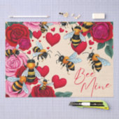 Bee Mine Romantisch Bloemen Ontwerp Tissuepapier (Craft)