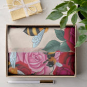 Bee Mine Romantisch Bloemen Ontwerp Tissuepapier (Geschenk)