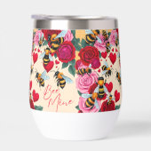 Bee Mine Romantische Bloemen Stemloze Wijn Tumbler (Rechts)
