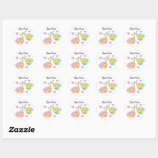 Bee Mine Ronde Sticker (Vel)