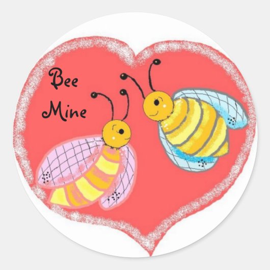 Bee Mine Ronde Sticker (Voorkant)