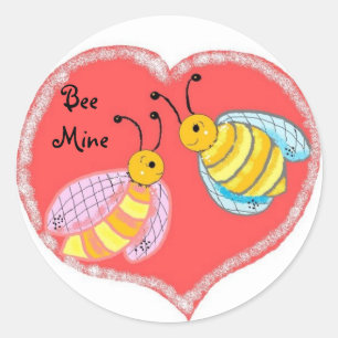 Bee Mine Ronde Sticker