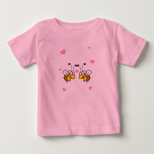Bee Mine Roze Baby T-Shirt (Voorkant)