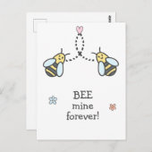 Bee Mine - Schattigee Happy Valentijnsdag Briefkaart (Voorkant / Achterkant)