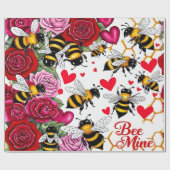 Bee Mine Sweet Honeycomb Blooms Cadeaupapier (Vlak)