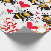 Bee Mine Sweet Honeycomb Blooms Cadeaupapier (Hoek)