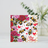 Bee Mine Sweet Honeycomb Blooms Flat Holiday Kaart (Staand voorkant)