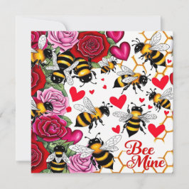 Bee Mine Sweet Honeycomb Blooms Flat Holiday Kaart