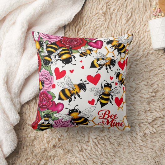 Bee Mine Sweet Honeycomb Blooms Kussen (Deken)