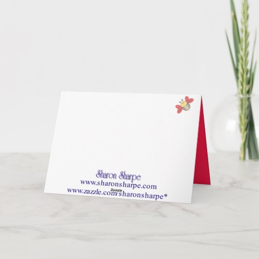 BEE MINE VALENTIJN door SHARON SHARPE Feestdagen Kaart (Achterkant)