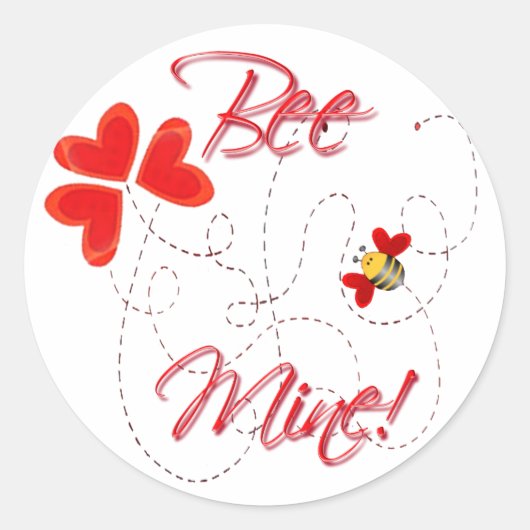 BEE MINE VALENTIJN door SHARON SHARPE Ronde Sticker (Voorkant)
