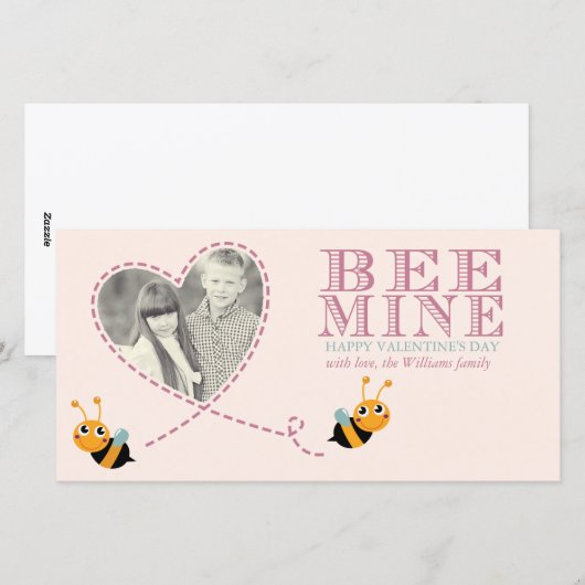 Bee Mine Valentijnsdag Fotokaarten Feestdagenkaart (Voorkant / Achterkant)