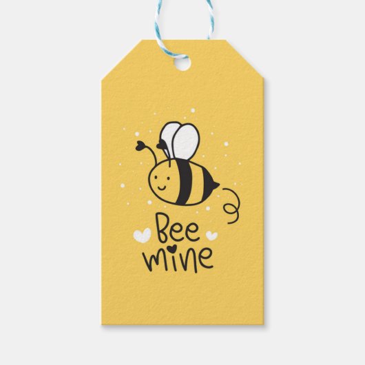 Bee Mine Valentijnsdag Gift Label Cadeaulabel (Voorkant)