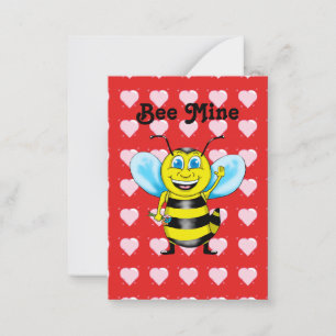 Bee Mine Valentijnse groeten Notitiekaartje
