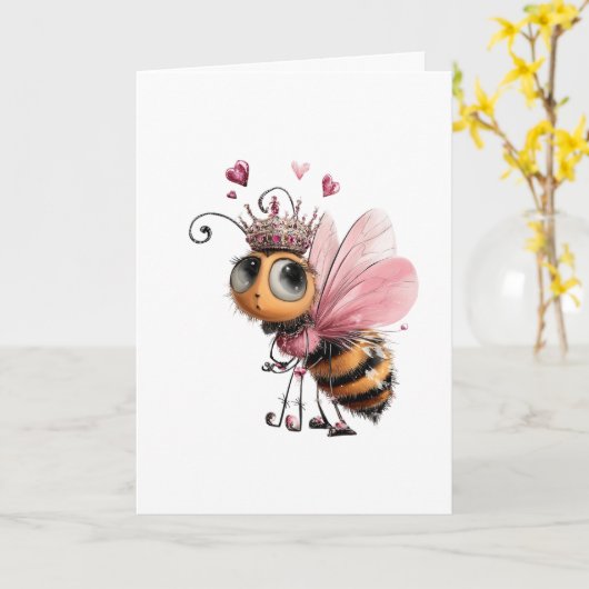 Bee Mine Valentine Card Kaart (Gele Bloem)