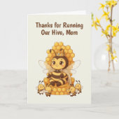 Bee Moederdag Kaart (Gele Bloem)