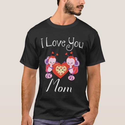 Bee  Mom Happy Mother s Day Pizza Heart T-shirt (Voorkant)