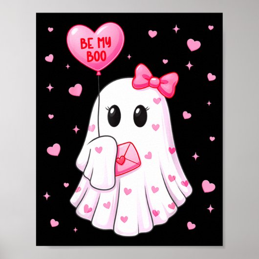 Bee My Boo Heart Boo Ghost Valentine Outfit Women  Poster (Voorkant)
