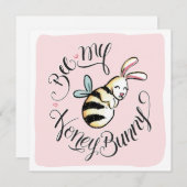 Bee My Honey Bunny Valentijn kaart (Voorkant / Achterkant)