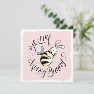 Bee My Honey Bunny Valentijn kaart