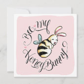 Bee My Honey Bunny Valentijn kaart (Voorkant)