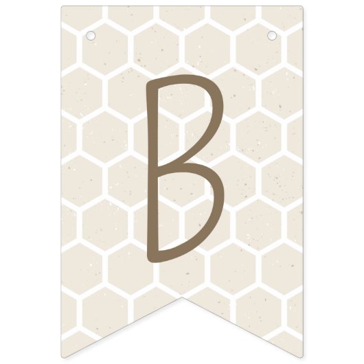 Bee My Valentijn Bunting Banner Flags - Beige (Eerste vlag)